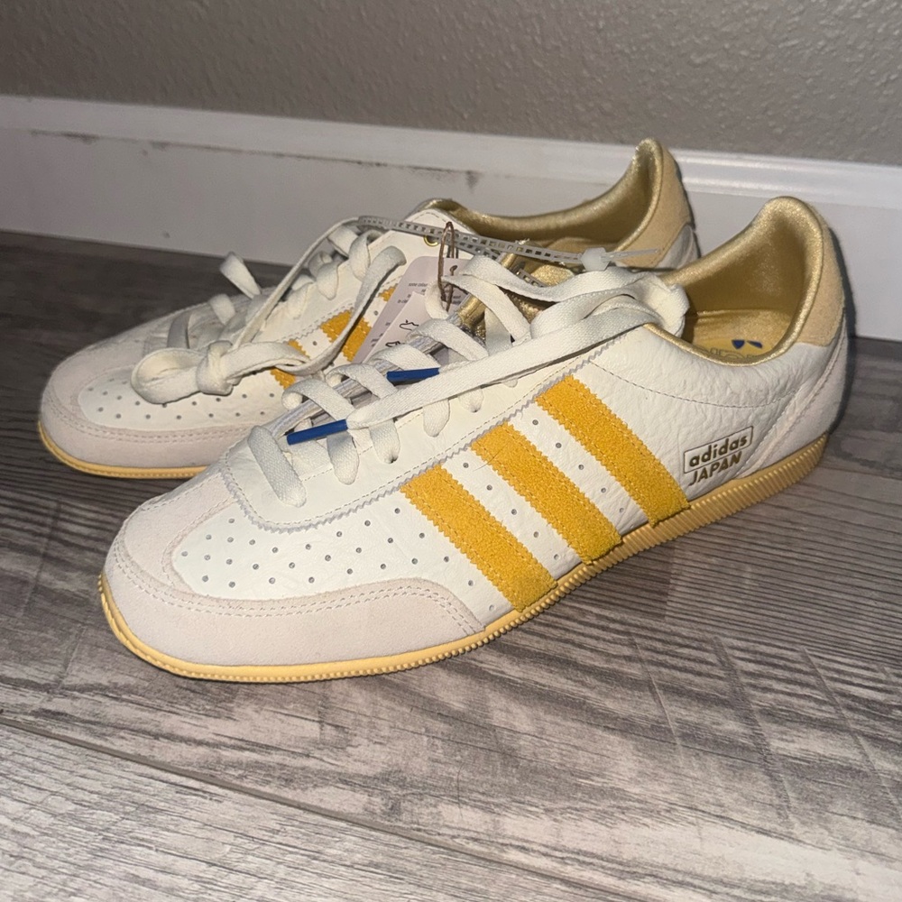Adidas Japan White and Gold Sneakers